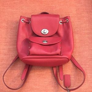 Coach - Red Pebbled Leather Backpack purse